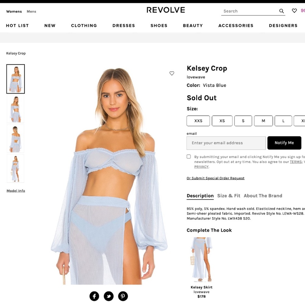 Lovewave Kelsey Crop Sheer Top